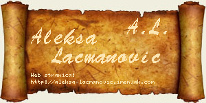 Aleksa Lacmanović vizit kartica